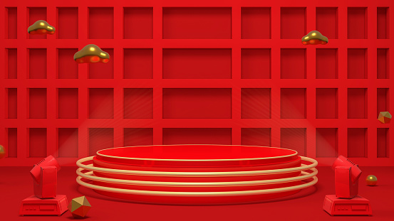 3d Red Creative Space Visualizer Stock Photo - Download Image Now ...