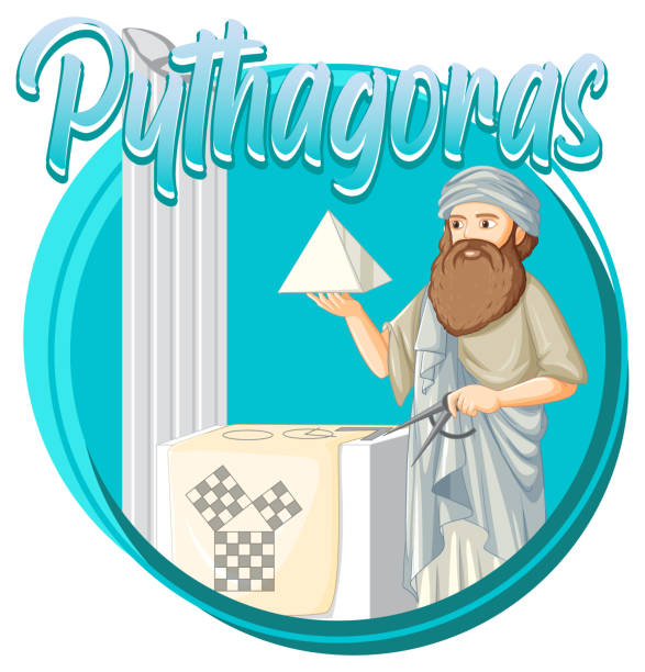 Pythagoras philosopher in cartoon style Pythagoras philosopher in cartoon style illustration pythagoras stock illustrations