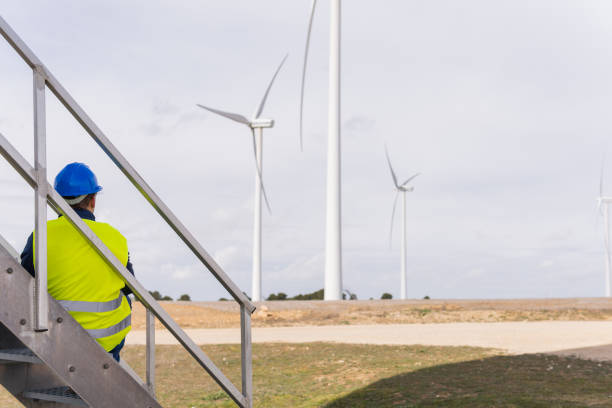 istock Unrecognizable worker in renewable energy installations looking at electrical generators. Rise and control of energy prices, clean energy concept and future alternatives. 1390606047