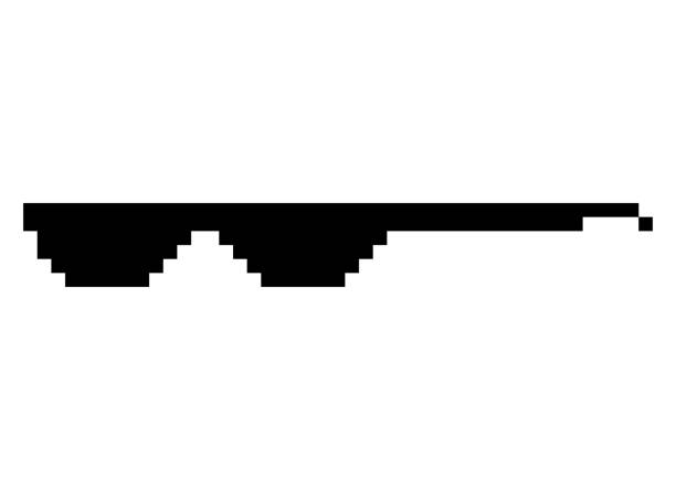 istock Fun retro pixel sun glass icon, life style meme sunglasses thug, vector illustration 1390608249