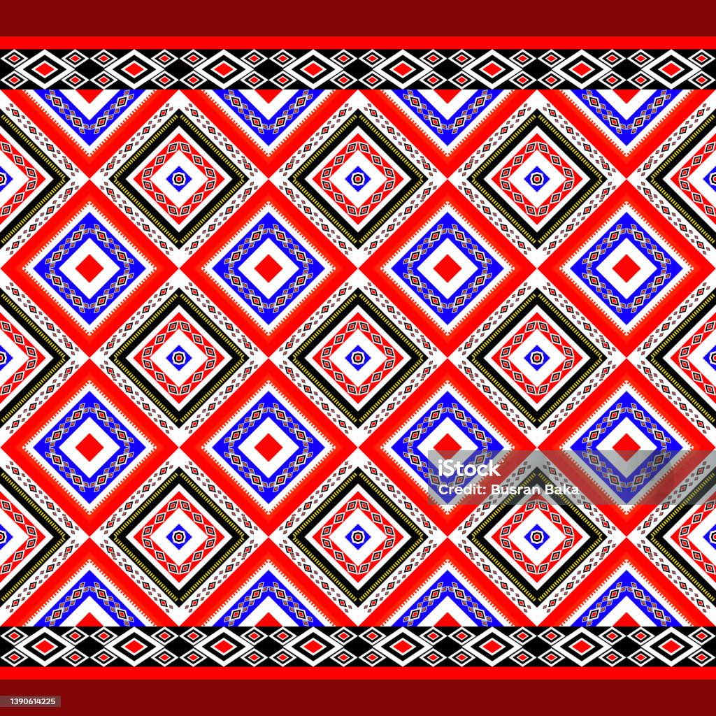 Idigenous Patterns Indigenous Fabric Seamless Pattern Colorful Vector Illustration Stock ...
