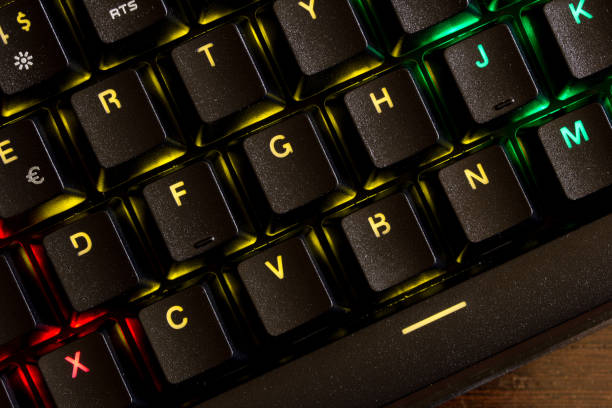 istock Mechanical keyboard with RGB led 1390616818