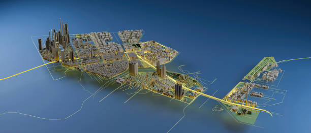 istock image of 3d render of city scape 1390616912