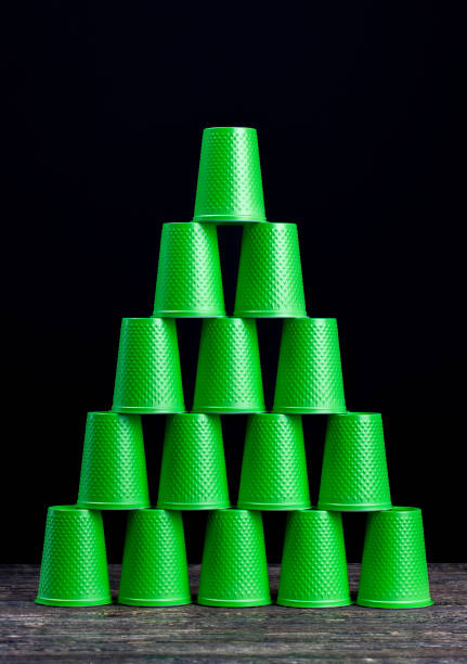 istock disposable plastic cups of green color 1390627766