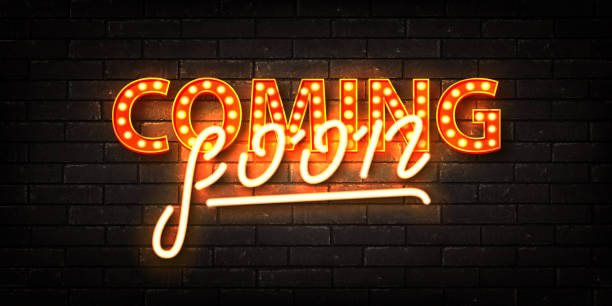 istock Vector realistic isolated marquee neon sign of Coming Soon text on the wall background. 1390634592