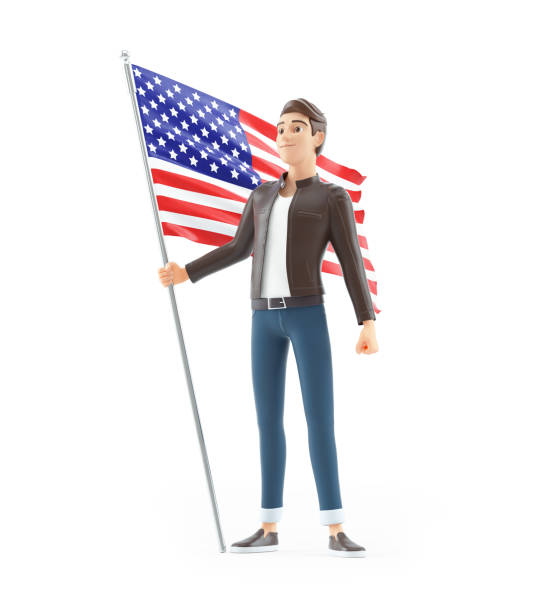 istock 3d patriotic man holding american flag 1390640019