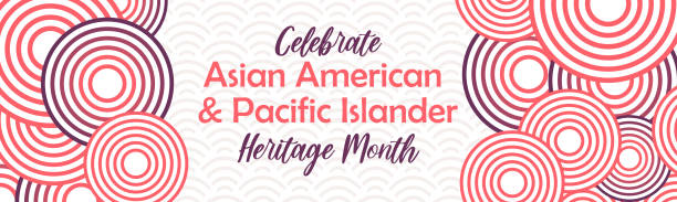 Asian American and Pacific Islander Heritage Month. Vector abstract geometric horizontal banner for social media. AAPI history annual celebration in USA. Asian American and Pacific Islander Heritage Month. Vector abstract geometric horizontal banner for social media. AAPI history annual celebration in USA month stock illustrations