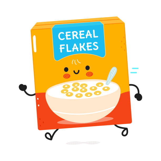 Cute Funny Running Cereal Flakes Vector Hand Drawn Cartoon Kawaii Character  Illustration Icon Isolated On White Background Run Cereal Flakes Concept  Stock Illustration - Download Image Now - iStock