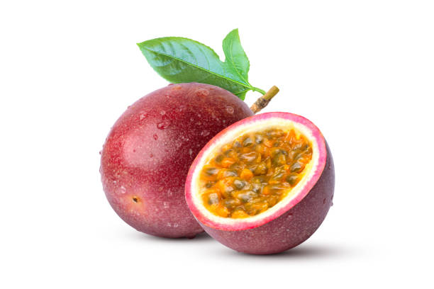Passion fruit isolated on white stock photo