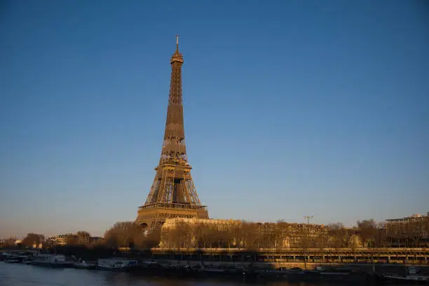 Beautiful Views of Paris: Eiffel Tower and the Seine River, Paris, France