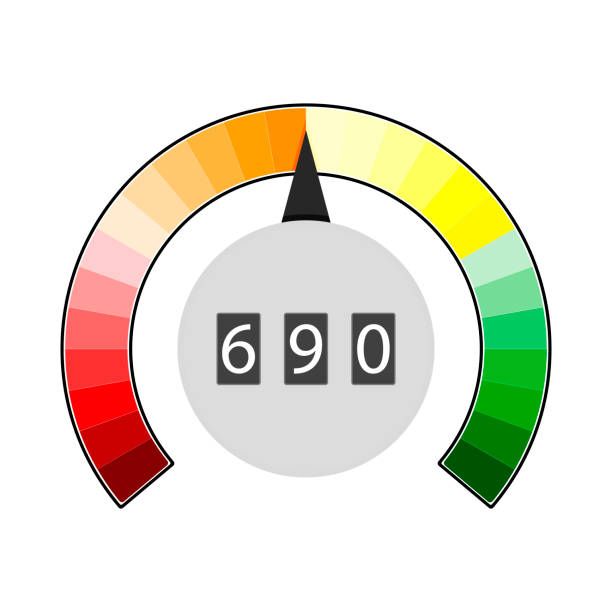 Credit rating indicated, number of rate icon Credit rating indicated, number of rate icon. Vector spectrum electricity and full rate performance, admeasure of gauge, satisfaction indicate, speedometer infographic, meter credit score illustration solvency stock illustrations