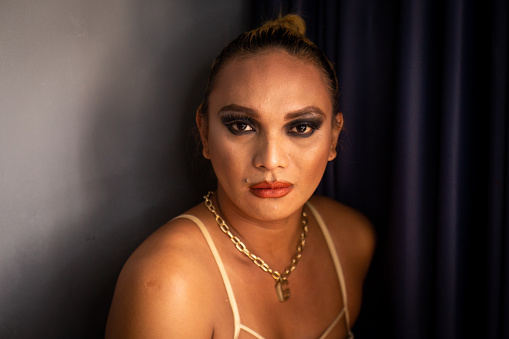 Portrait of Asian LGBTQ drag queen Gisele