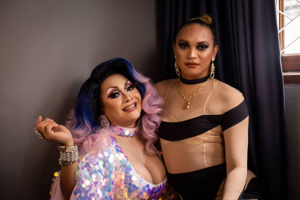 istock Portrait of drag queens before work 1390648883