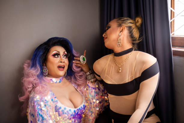 istock Portrait of drag queens before work 1390648887