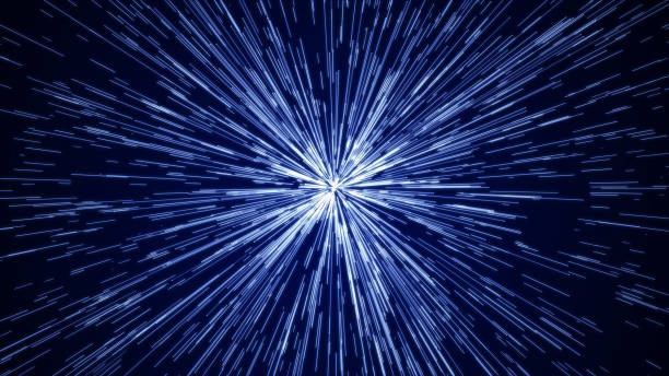istock Hyper jump. Abstract cosmic background. Neon glowing rays in motion. Colorful explosion. 3d illustration 1390650127