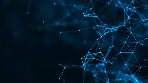 digital network connection. abstract connection of dots and lines. technology background. plexus effect. 3d rendering. - nätverka bildbanksfoton och bilder