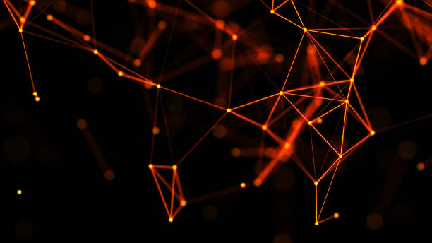istock Digital network connection. Abstract connection of dots and lines. Technology background. Plexus effect. 3d rendering. 1390650721