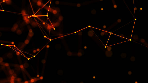 istock Digital network connection. Abstract connection of dots and lines. Technology background. Plexus effect. 3d rendering. 1390650730