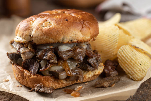 istock Cheesesteak sandwich on a toasted bun 1390652592
