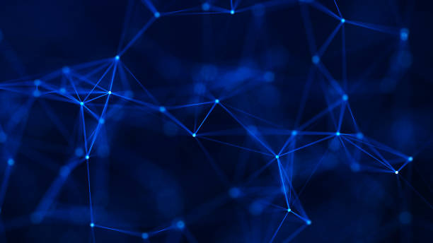 istock Digital network connection. Abstract connection of dots and lines. Technology background. Plexus effect. 3d rendering. 1390654957