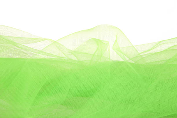 Abstract transparent material curve wave on white.