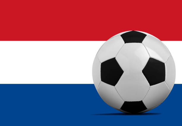 istock Soccer ball with Netherlands national team flag. 1390657340