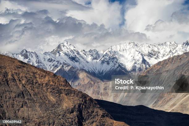 Snowcapped Mountain Himalaya High Altitude Region Stock Photo - Download Image Now - K2 - Mountain, Jammu and Kashmir, Mountain