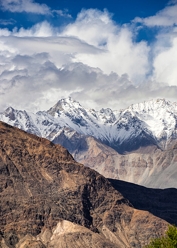 Snowcapped mountain Himalaya high altitude region Ladakh India