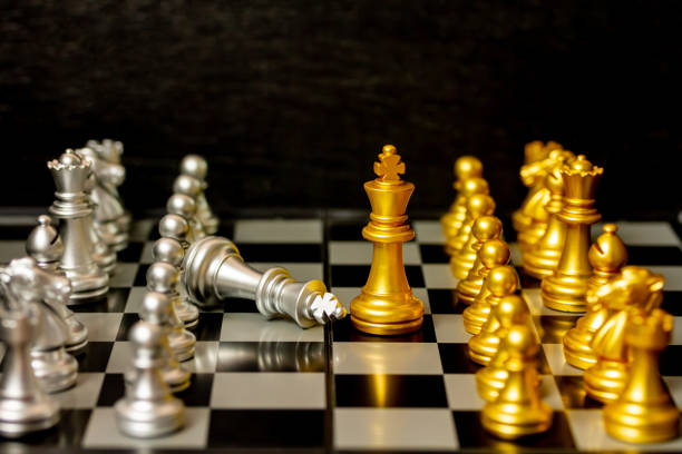 istock Chess figure gold and silver for business concept. 1390662504
