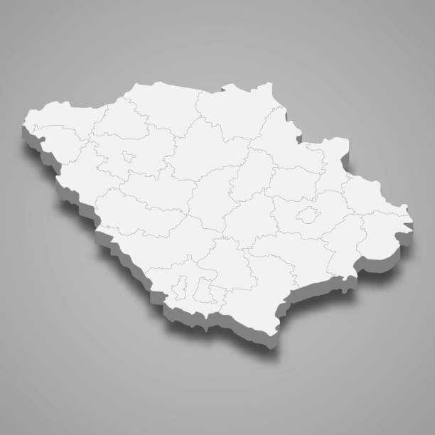 istock 3d isometric map of Poltava oblast is a region of Ukraine 1390666068
