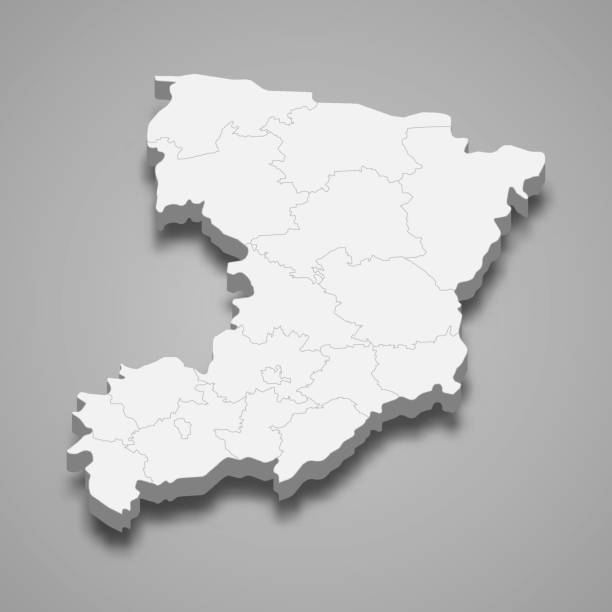 istock 3d isometric map of Rivne oblast is a region of Ukraine 1390666070