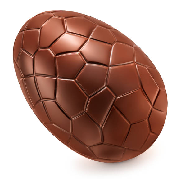 istock Chocolate Easter egg isolated on white background, close up. Sweet egg for holidays 1390668948