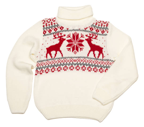 istock Kids warm Christmas turtleneck sweater on white background 1390671452