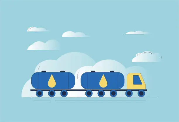 Vector illustration of Tanker truck.