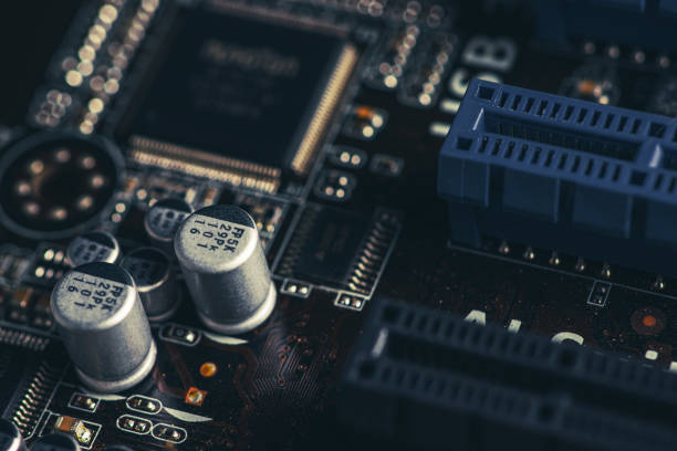 istock CPU power supply circuit on the motherboard, mosfets, solid-state capacitors, chokes, field-effect transistors 1390679435