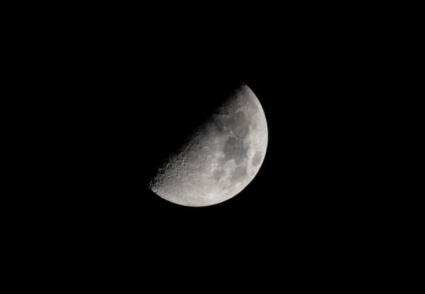 Close-up moon in the night. Astronomical background