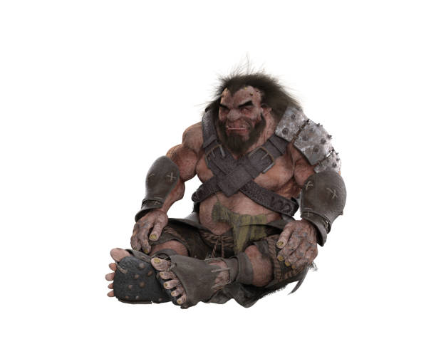 istock Fairy tale fantasy giant character in sitting pose. 3D illustration isolated on white background with clipping path. 1390686483