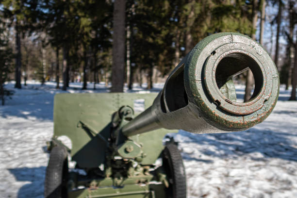 istock Novomoskovsk, Russia - March 24, 2022: cannon barrel muzzle close up 1390687007