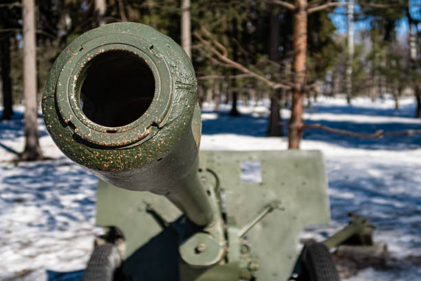 istock Novomoskovsk, Russia - March 24, 2022: cannon barrel muzzle close up 1390687008