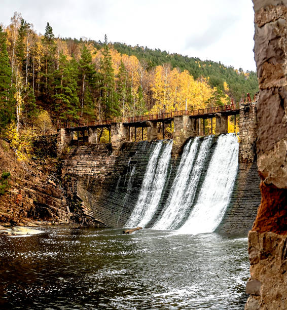 istock mountainous autumn river bank in the Urals 1390687583