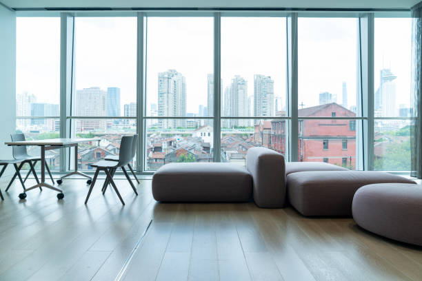 istock Interior of modern office lobby 1390692156