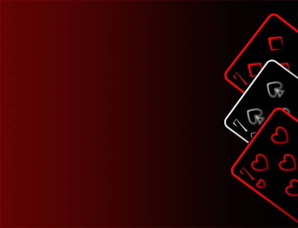 three sevens, playing cards, a successful combination on a dark background