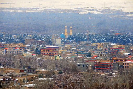 Aybak /Samangan, Samangan Province, Afghanistan: Haibak or Aibak (from Uzbek 'cave dwellers') is the capital of the northern Afghan province of Samangan, as well as the name of the surrounding district. The city lies on the river Cholm at an altitude of 959 meters, has over 30,000 inhabitants. Mentioned by Ptolemy as the place of the Varni or Uarni and the fortified city of Samangan on the banks of the Khulm River. Founded by Eucratides I, the King of Bactria, it was then known as Eukratidia. During the Kushan Dynasty it was a famous Buddhist centre (Takht-e Rustam). Ancient caravan stop on the silk road.