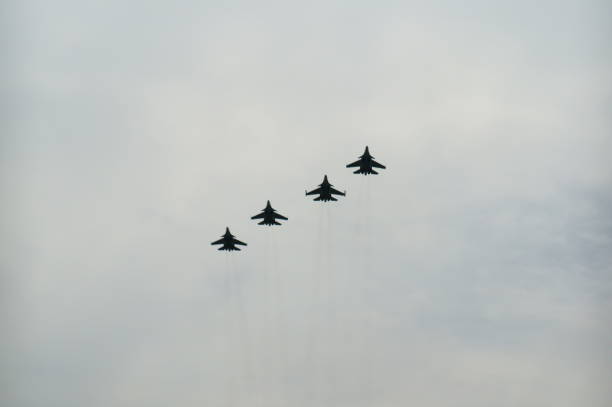 istock A flight of Russian fighter jets against the sky. 1390696899