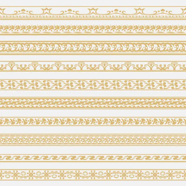 Vector illustration of Vector set of dividers. Vintage ornament.