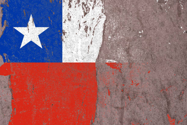 istock Distressed old flag of chile on a rustic concrete wall 1390697969