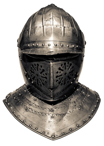 Medieval metal armored mask