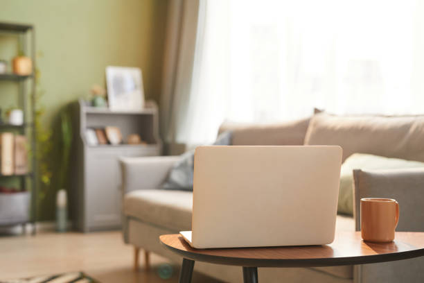 istock Cozy Living Room with Laptop 1390703973