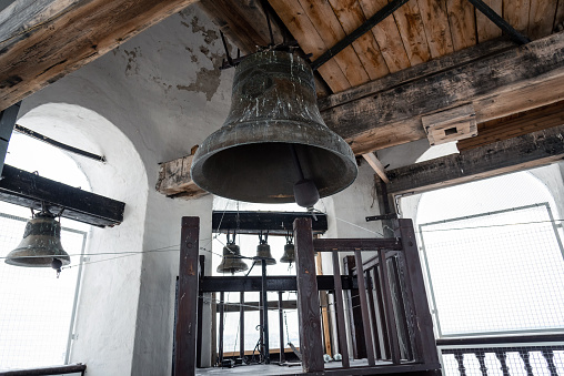 Bells in the old belfry, church bell.