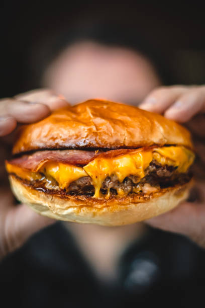 Close Up to a Nice Juicy Burger